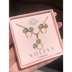 Soleva Folheados Conjunto de Brincos Coroa Disney Minnie Cravada com Zircônias Delicado