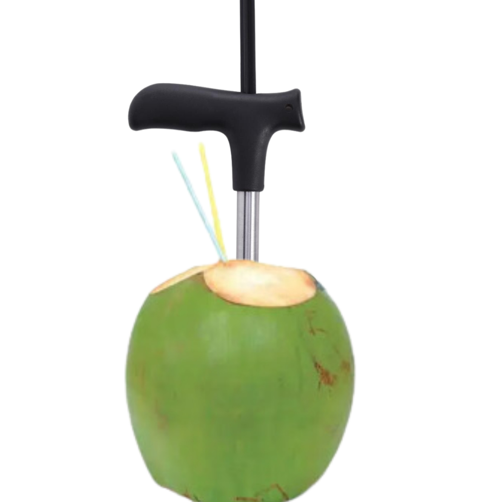 Furador Fura Coco Manual Aparelho Cozinha Prático Comércio Água Refrescante Portátil Bolsa Apoio