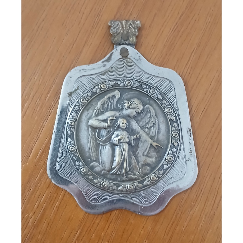 Antiga Medalha Medalhão Anjo da Guarda