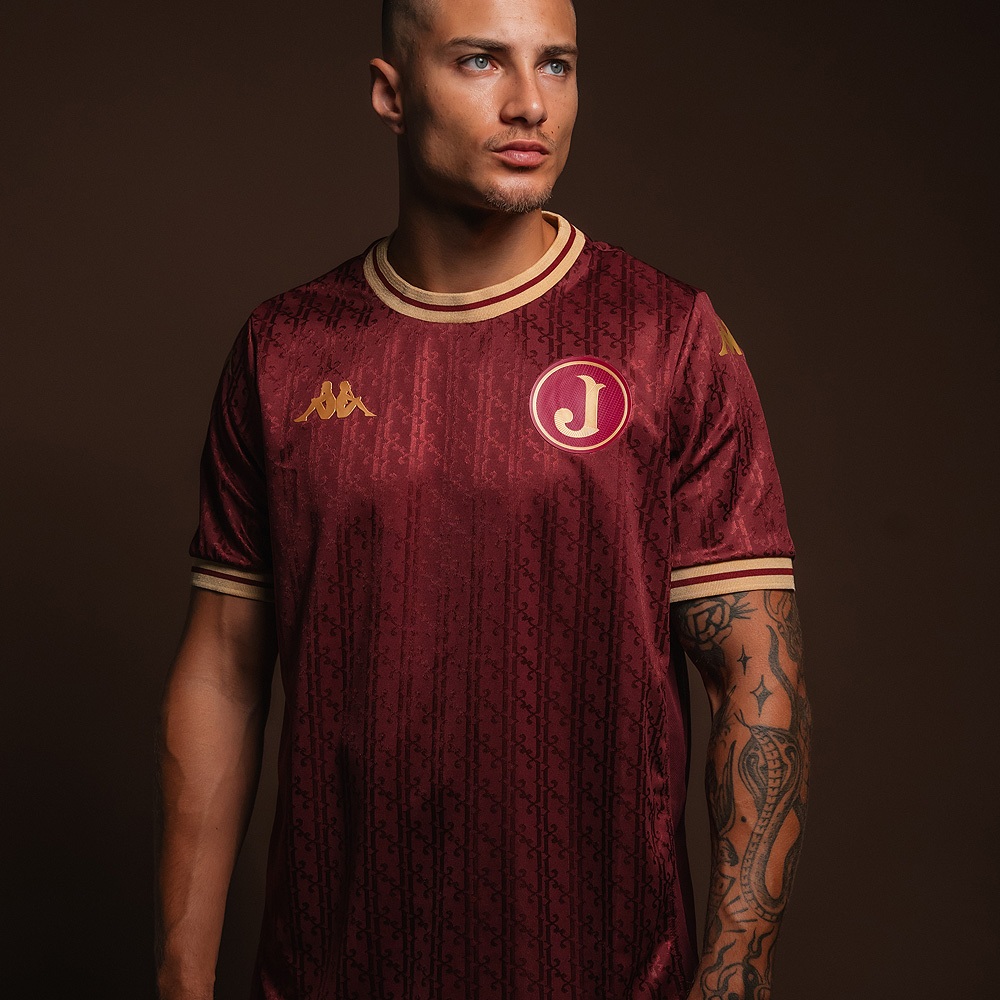 Camisa Kappa Juventus da Mooca I 2024 Centenário Grená Oficial em Oferta na Shopee