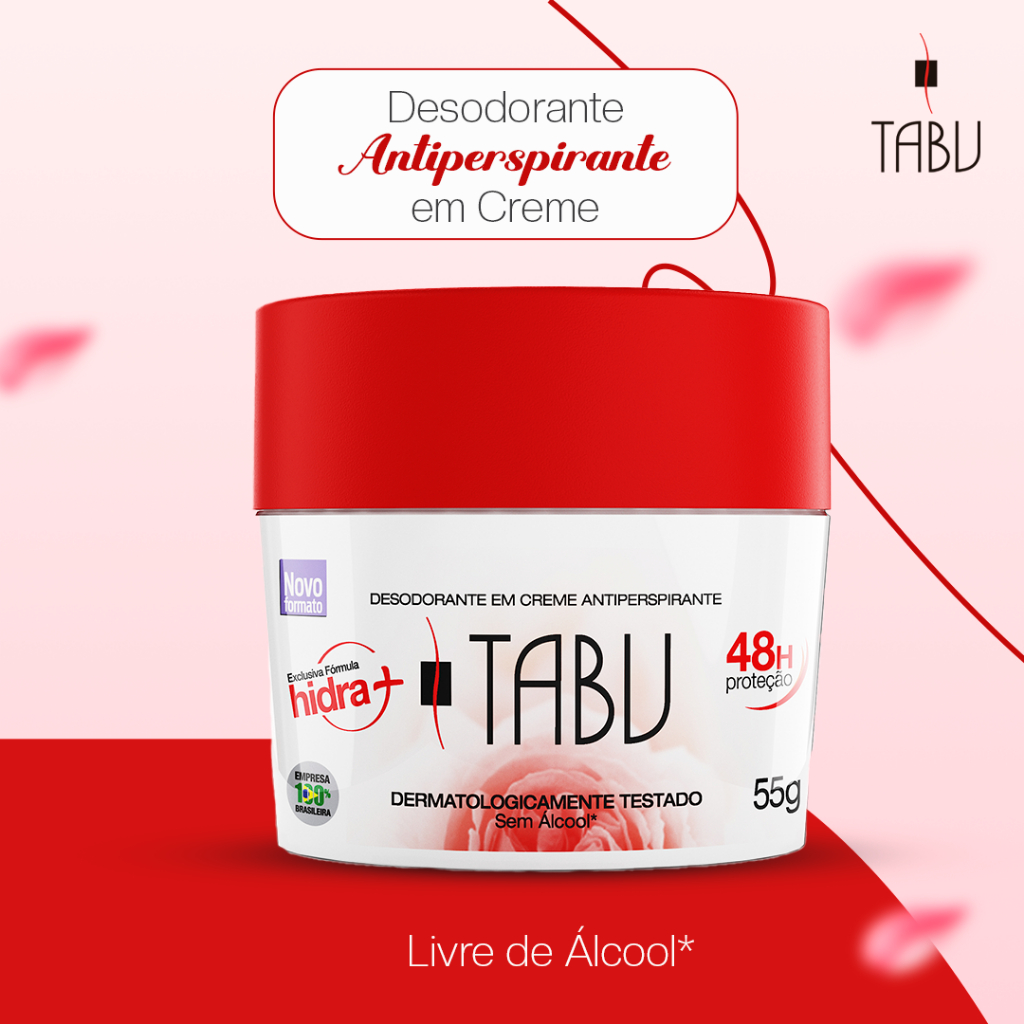 Detalhes do Desodorante Creme Antitranspirante Tabu 55G