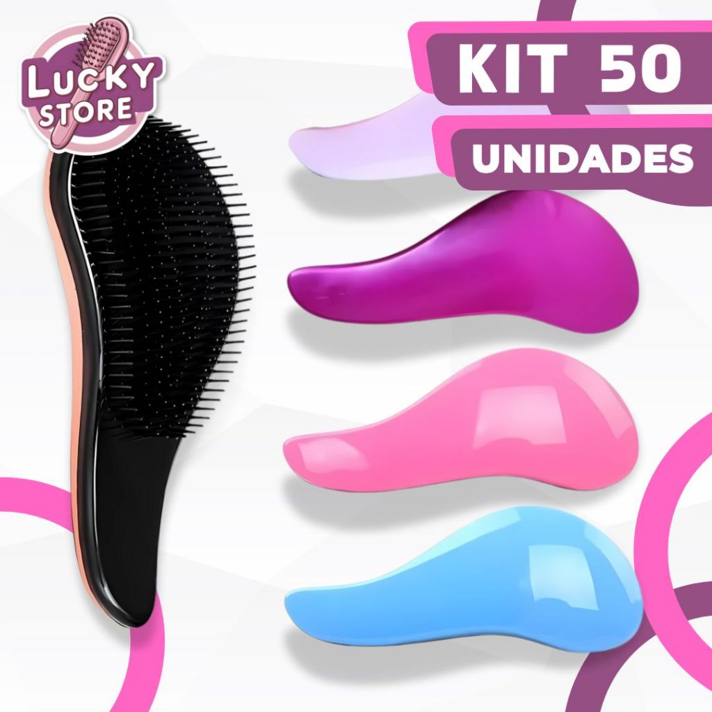 Kit 50 Escovas mágicas para cabelo - Anti Frizz