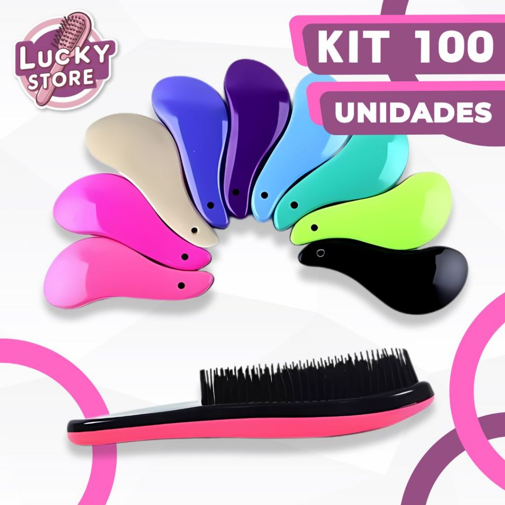 Kit 100 Escovas mágicas para cabelo - Anti Frizz