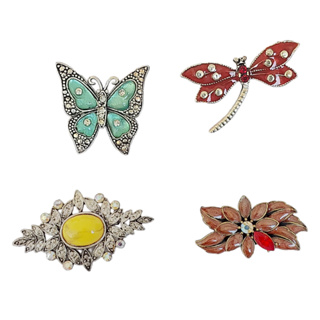 Moda versão coreana broche cravejado de diamantes simples jóias de luxo meninas roupas Anti-reflexo pino acessórios em Oferta na Shopee