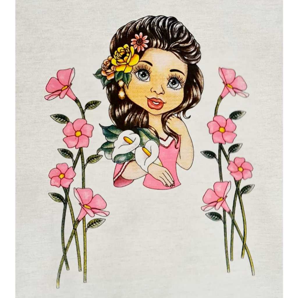 Pano de Prato Boneca Alice, kit com 10 unidades, 100% algodão.