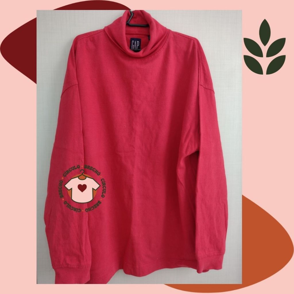 Blusa moletinho unissex com gola rolê GAP Usada - Medidas na descrição
