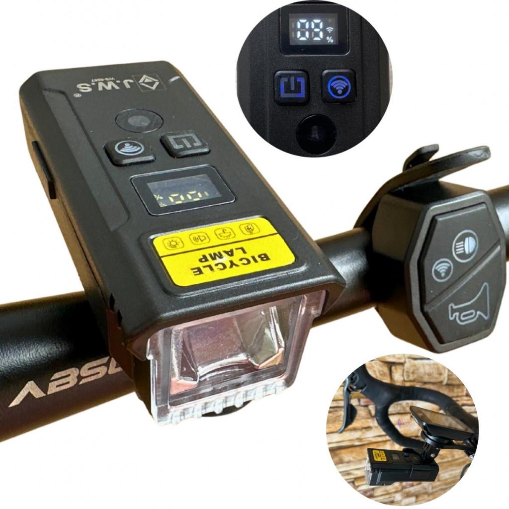 Farol Bike 1500 Lumens + Suporte Gps Controle Sem Fio Buzina Jws Ws-5275