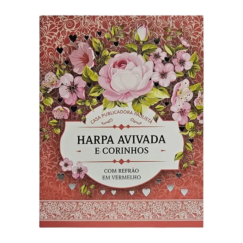 Imagem Harpa Avivada e Corinhos Pequena Letra Média Brochura - Floral Rosa