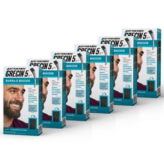 Kit 6x unidades - Grecin 5 Color Gel Barba e Bigode Castanho Escuro M-100 28g - Cobre os fios grisalhos em 5 minutos em Oferta na Shopee