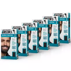 Kit 6x unidades Grecin 5 Color Gel TIntura Tonalizante Barba e Bigode Preto M-110 - Cobre os fios grisalhos em 5 minutos