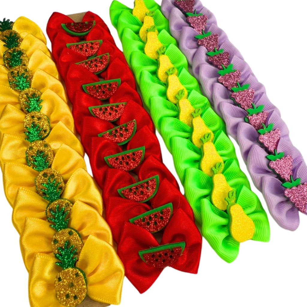 40 Laços Pet Fêmea de Frutinha para Penteado - Acabamento Premium