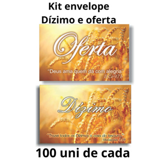Envelope dízimo e oferta- envelope 132 e 020- 100 unidades de cada em Oferta na Shopee