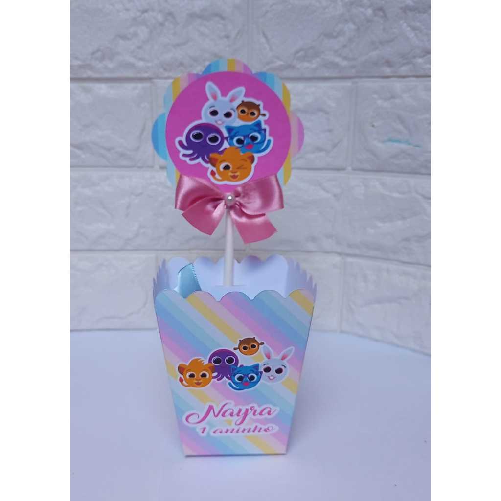 Centro de Mesa Cachepot do Bolofofos Rosa Menina personalizadas |Lembrancinhas |Aniversário | Festa infantil | Caixinhas