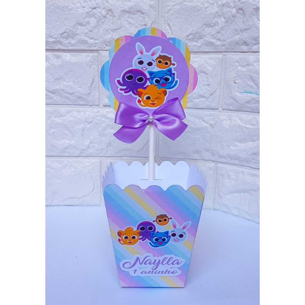Centro de Mesa Cachepot do Bolofofos lilás Menina personalizadas |Lembrancinhas |Aniversário| Festa infantil | Caixinhas