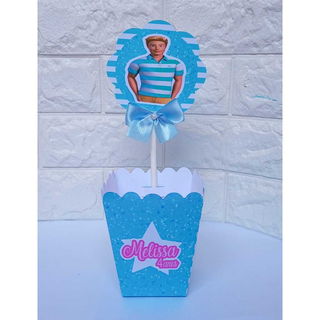 Centro de Mesa Cachepot do Ken da Barbi personalizadas |Lembrancinhas |Aniversário| Festa infantil | Caixinhas