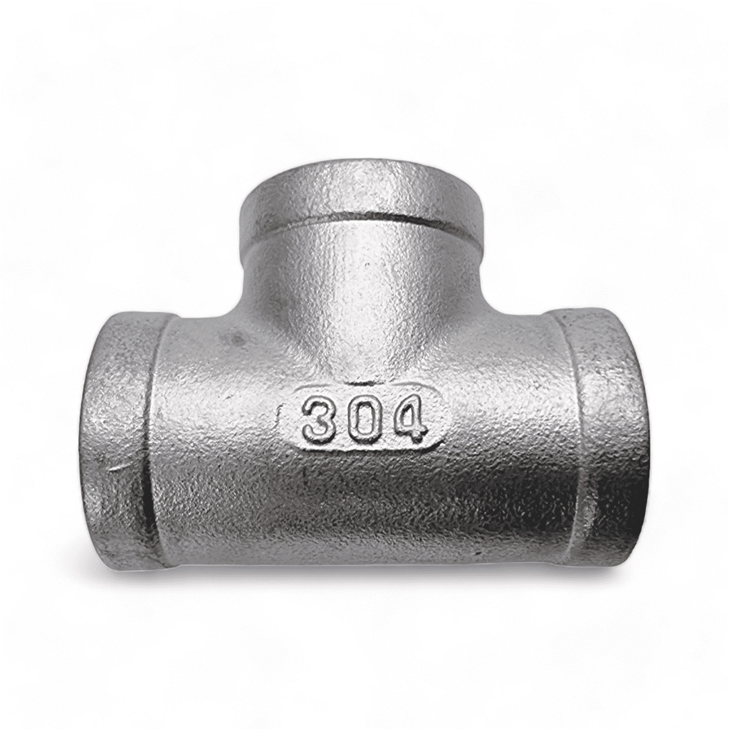 Conexão 3 Vias Em T Inox 304 Roscas Fêmeas Bsp - 1/2 - Tê em Oferta na Shopee
