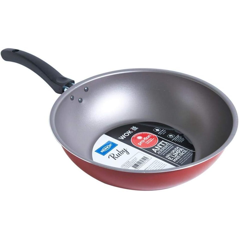 Panela Frigideira Wok Antiaderente Ø26cm Vermelha Ruby 3l Brinox Visite a loja Brinox