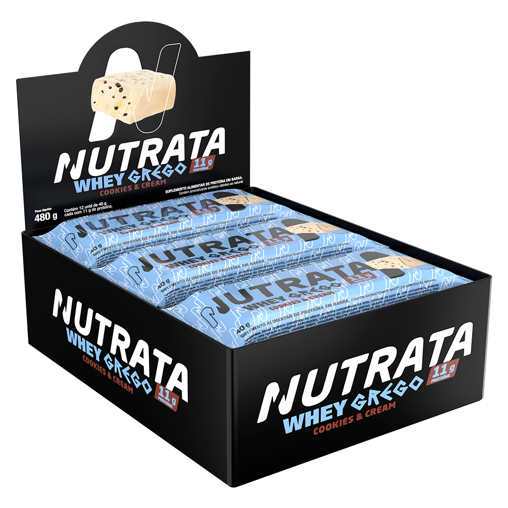 Nutrata Whey Grego Bar Display 12 Barras de 40g Cada - Barrinha de Proteína