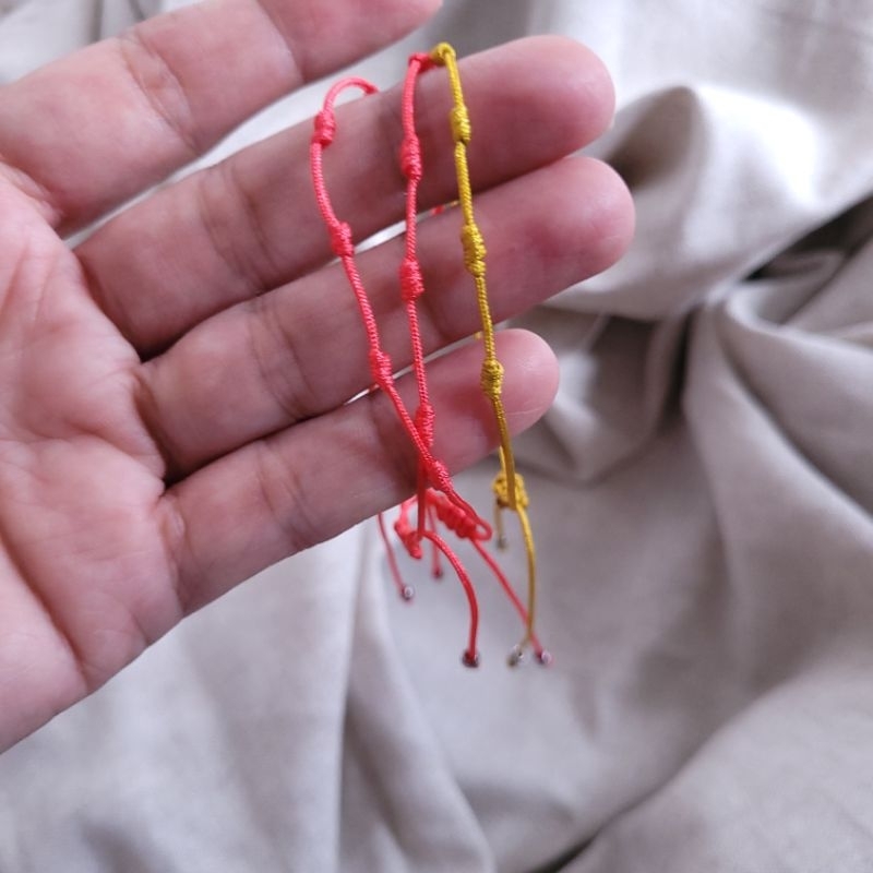 Par de Pulseira 7 Nós com Fecho Deslizante Discreta Proteção