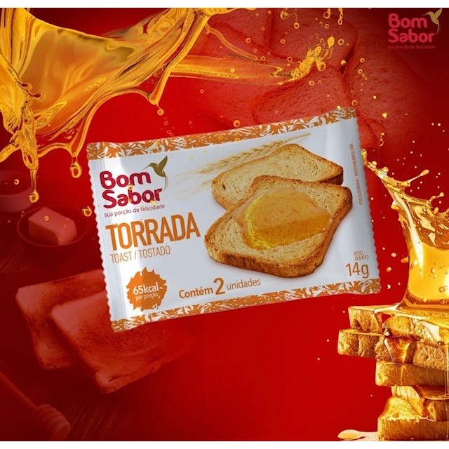 Torrada BOM SABOR - Sachê com 2 unid. | Caixa com 20 unid.