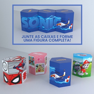 Caixa Lembrancinha Aniversario Sextavada Papelaria Personalizada Vários Temas em Oferta na Shopee