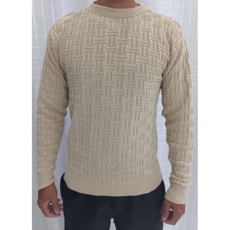 Suéter Blusa Masculina tricot Manga Longa Inverno 3D lã