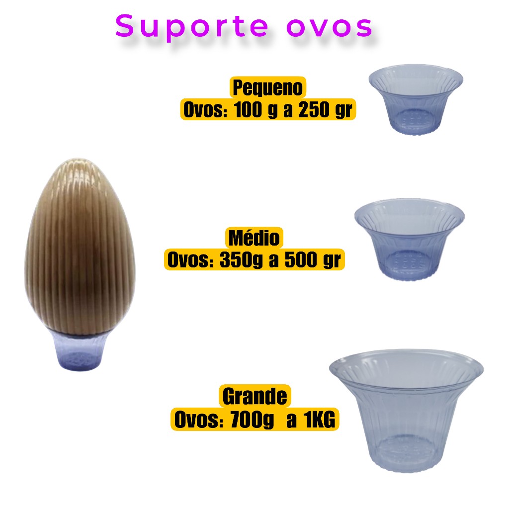 Suporte Ovo 10 Unidades BWB Para Ovos De Páscoa /Pé De Ovo P/M/G em Oferta na Shopee