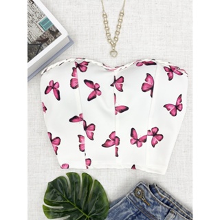 Azalea Cropped Borboleta Com Bojo Em Neoprene 035 em Oferta na Shopee