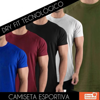 Kit 5 Camisetas Dry Fit Masculina - Treino - Academia - Esportes - Exercícios - Corrida