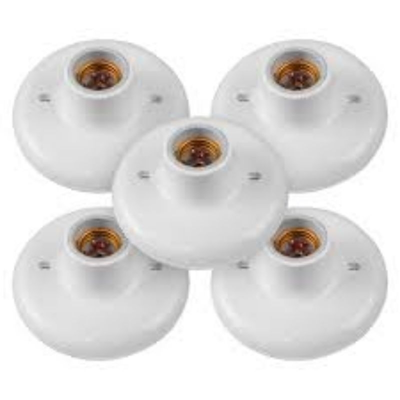 kit 5 plafon de sobrepor bocal E27 soquete porcelana comum porta lâmpada para residência bivolt
