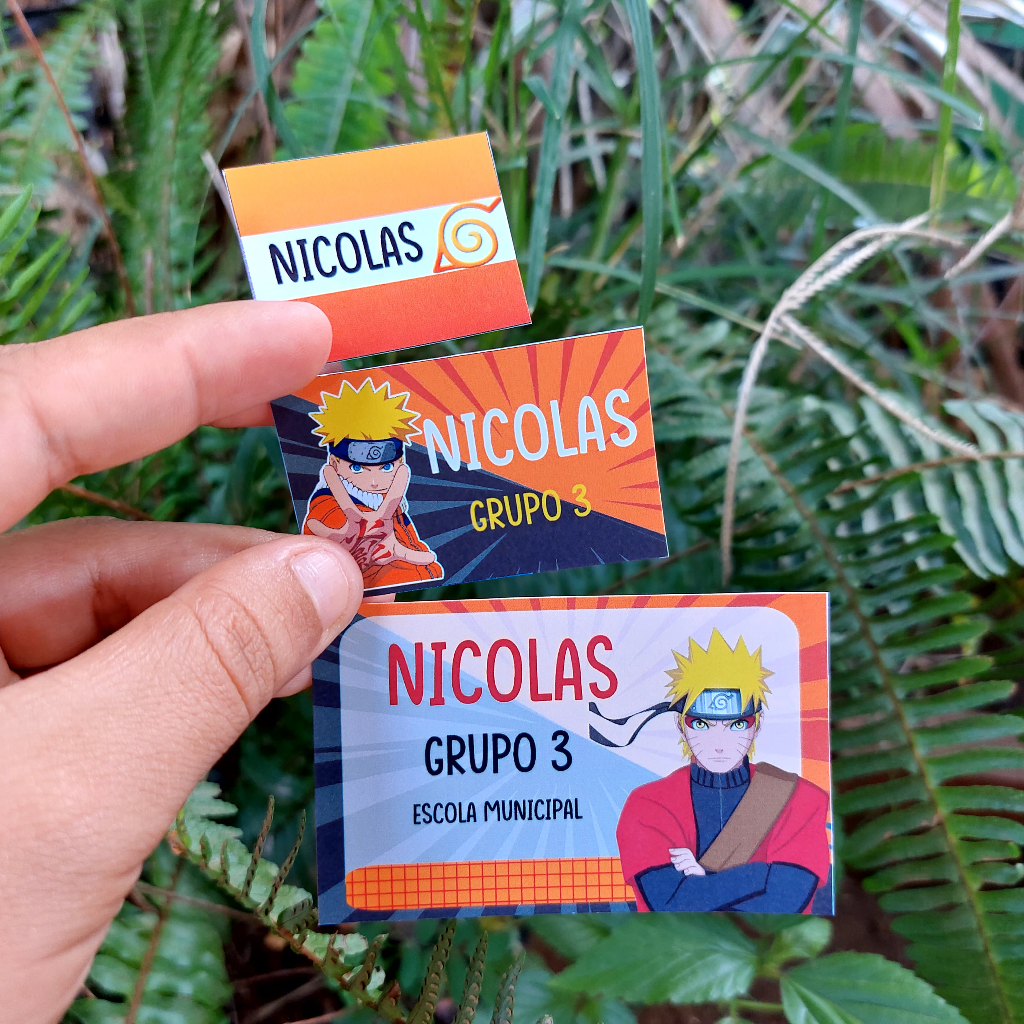 ETIQUETA ESCOLAR PERSONALIZADA NARUTO / ADESIVOS PARA MATERIAL ESCOLAR NARUTO