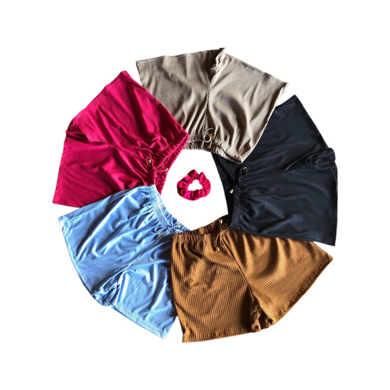 kit 5 ou 3 Short Canelado Básico Para qualquer ocasiões - Tamanhos P ao G2 em Oferta na Shopee