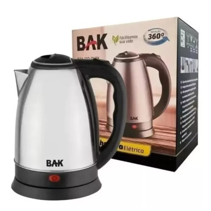 Jarra Elétrica Bule Chaleira Aço Inox Café Chá 1,8 Litros Portátil 110v 1100w