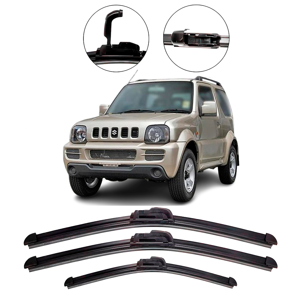 Kit Palhetas Limpador De Parabrisa Dianteiro Para Suzuki Jimny 1998 até 2024
