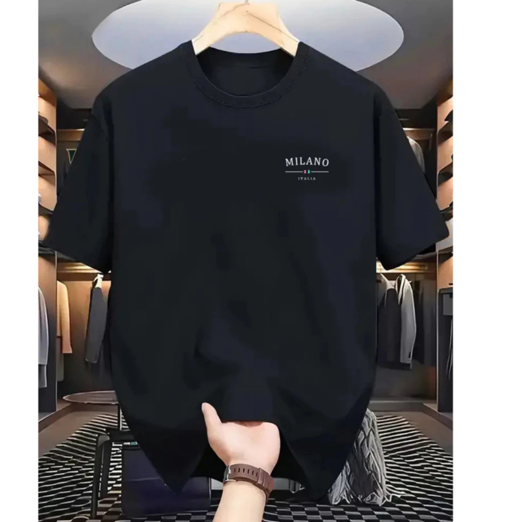 Camiseta Masculina Camisa Estampada Milano Blusa 100% Algodão Básica Manga Curta