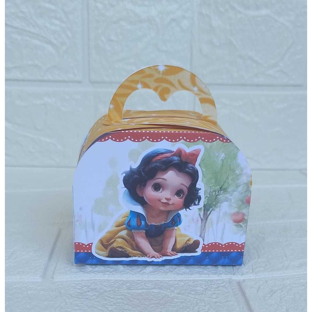 Maletinha Redonda Personalizada Branca de Neve Baby IA Lembrancinhas Caixinhas para festas e Decoração