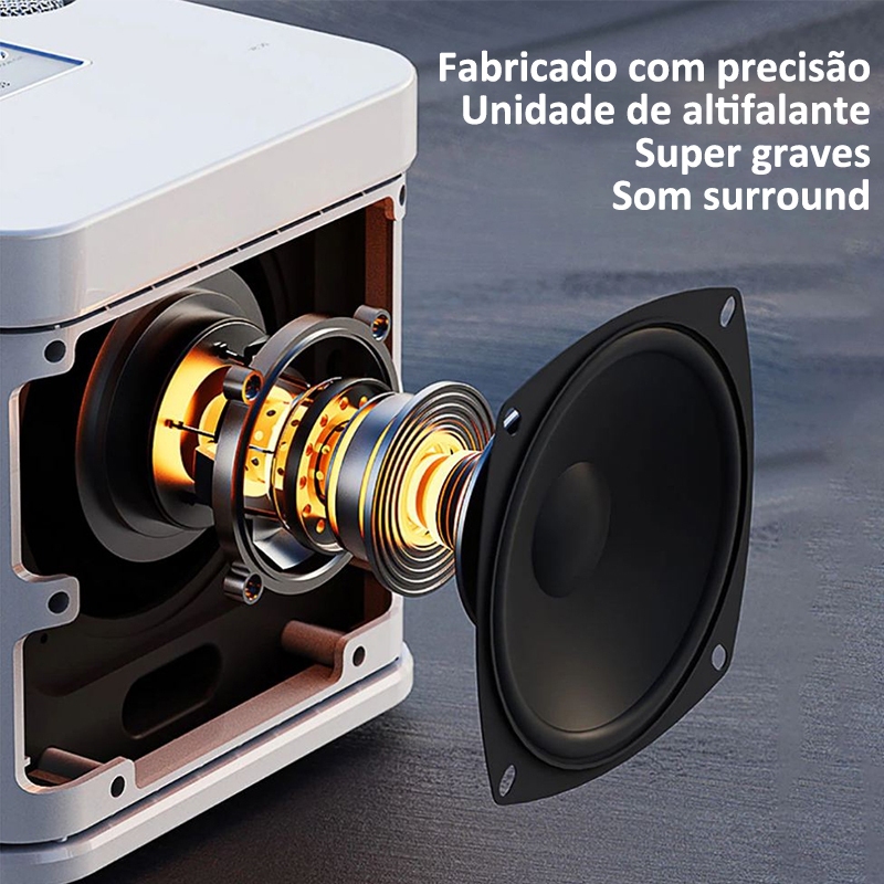 Caixa de Som Bluetooth Karaokê Com Dois Microfones Alto-falante de Potência Alta Qualidade de Som — foto 4