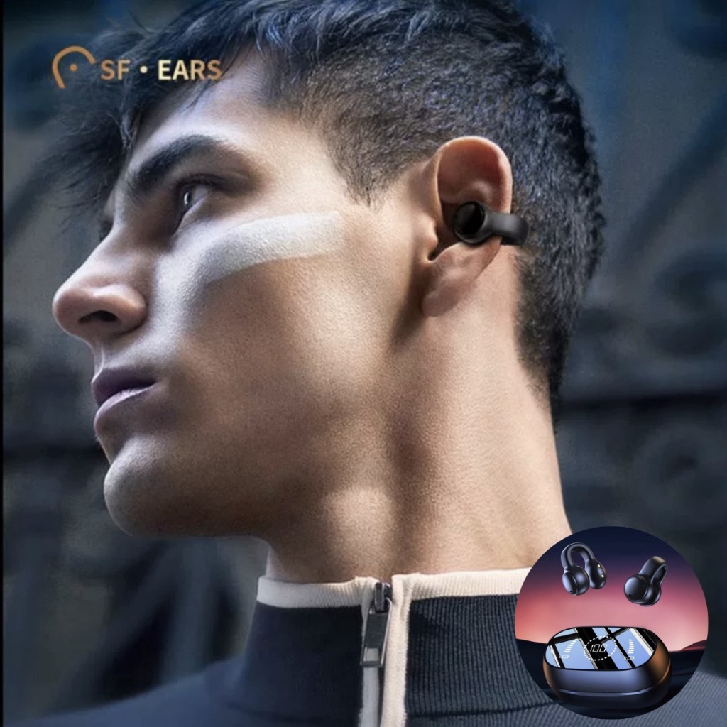 Fones de ouvido sem fio Bluetooth Ear-Hook 5.4 Mini fones de ouvido estéreo para Android Ios -B4 - detalhe