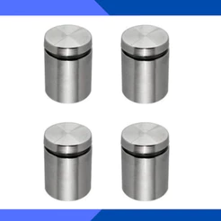 4 Prolongador Para Vidro Madeira Aço Inox Escovado 25x25mm