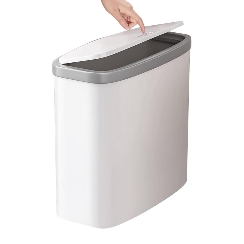 Lixeira  Multiuso 14L Com Tampa Retrátil Sem Furo Porta Armário Para Cozinha Banheiro