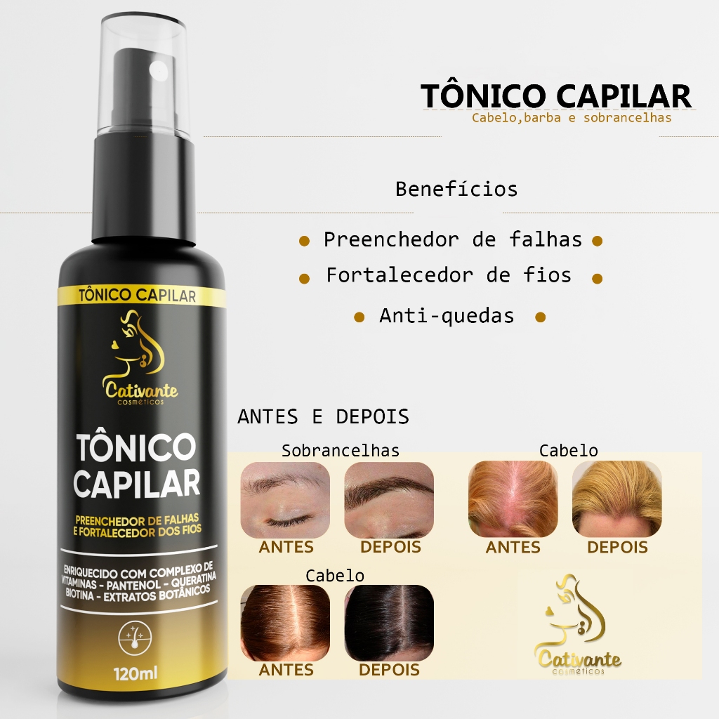 Tônico Capilar Cativante Cresce Cabelo Rapido e Sobrancelha Barba