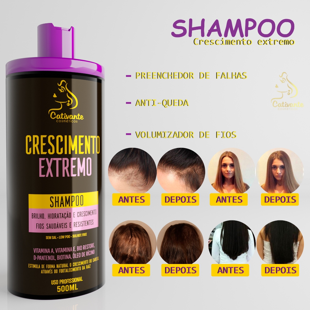 Shampoo Crescimento Capilar Extremo Cresce Cabelo Fio Terapia em Oferta na Shopee