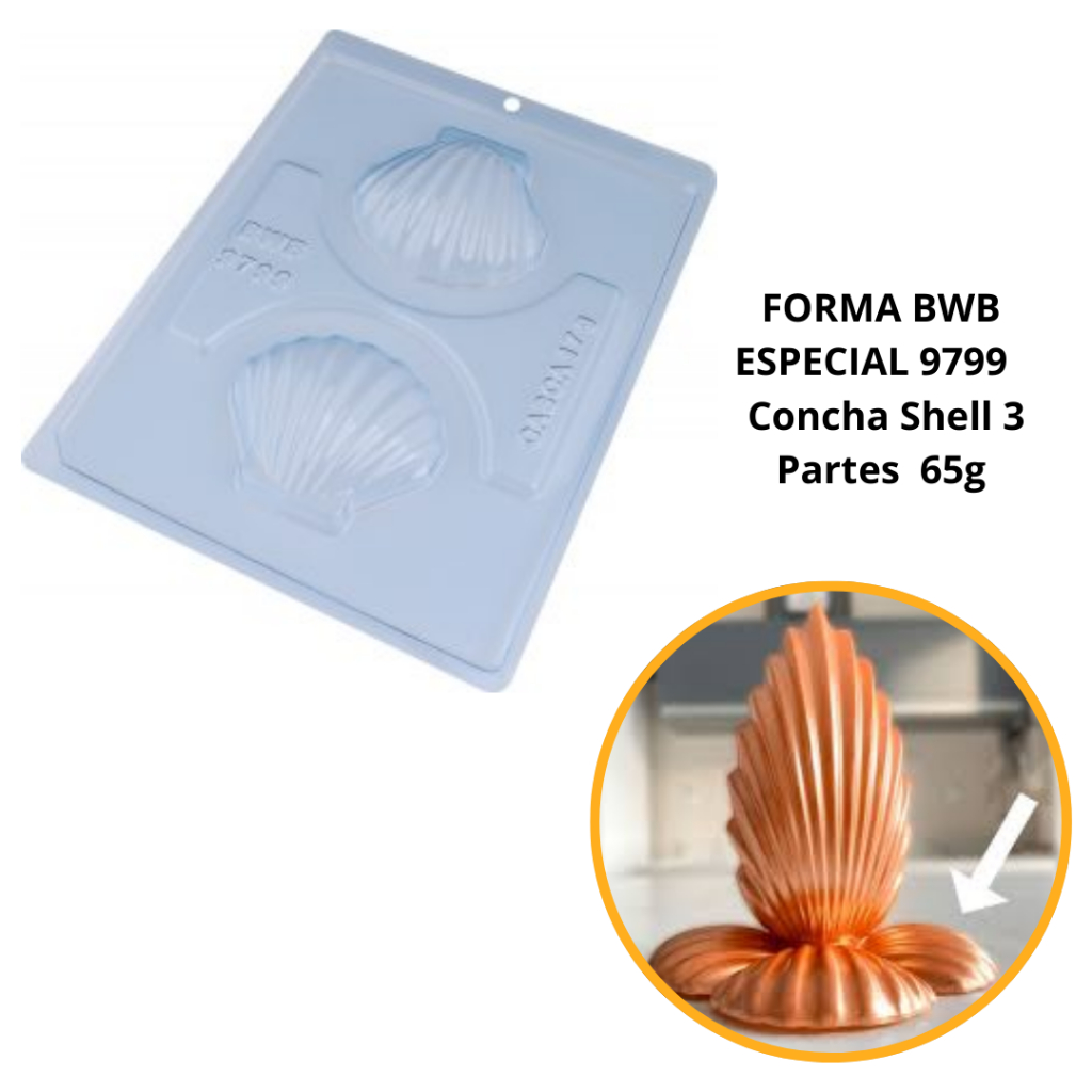 1~4 Forma BWB com silicone (3 partes) 9799 - Concha Shell Média 65 gramas festa fundo do mar em Oferta na Shopee