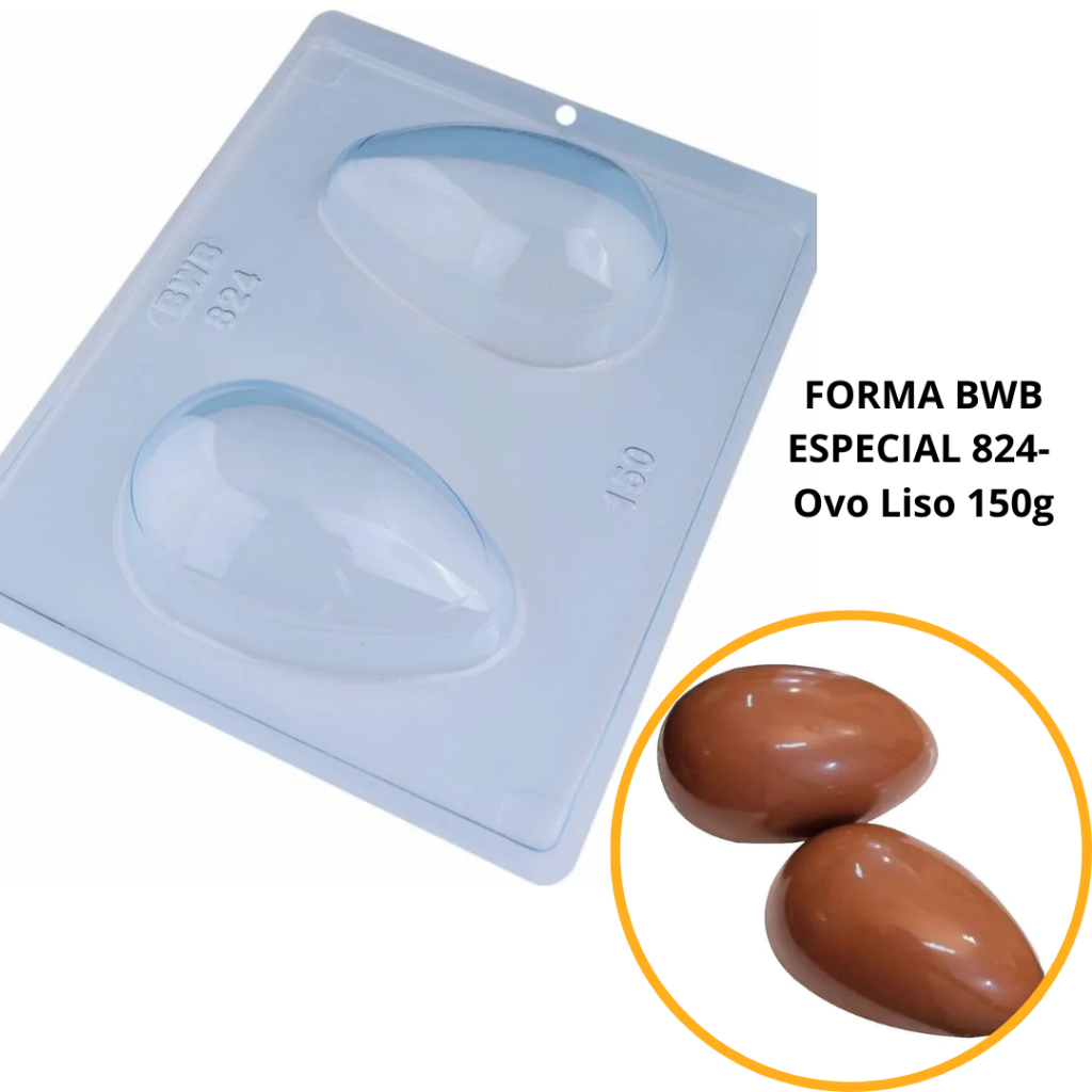 1~4 Forma Silicone Ovo Liso BWB 150G (cód.824) 3 partes ovo de Páscoa em Oferta na Shopee