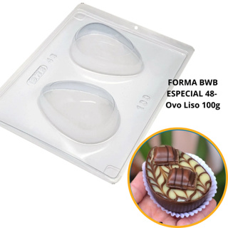 1~4 Forma BWB Com Silicone (3 partes) Para Chocolate Cód. 48 - Ovo Liso 100g. Páscoa em Oferta na Shopee