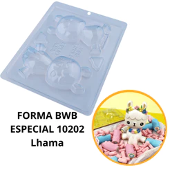 1~4 Forma De Acetato LHAMA 3Partes BWB com Silicone Para Chocolate, Festa Dias Das Crianças 10202 (CHOCO)