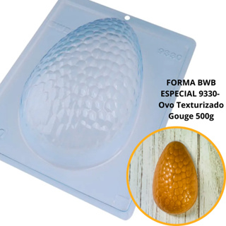 1~4 Forma BWB Com Silicone (3 partes) Para Chocolate Cód. 9330 - Ovo Texturizado Gouge 500g. Páscoa em Oferta na Shopee