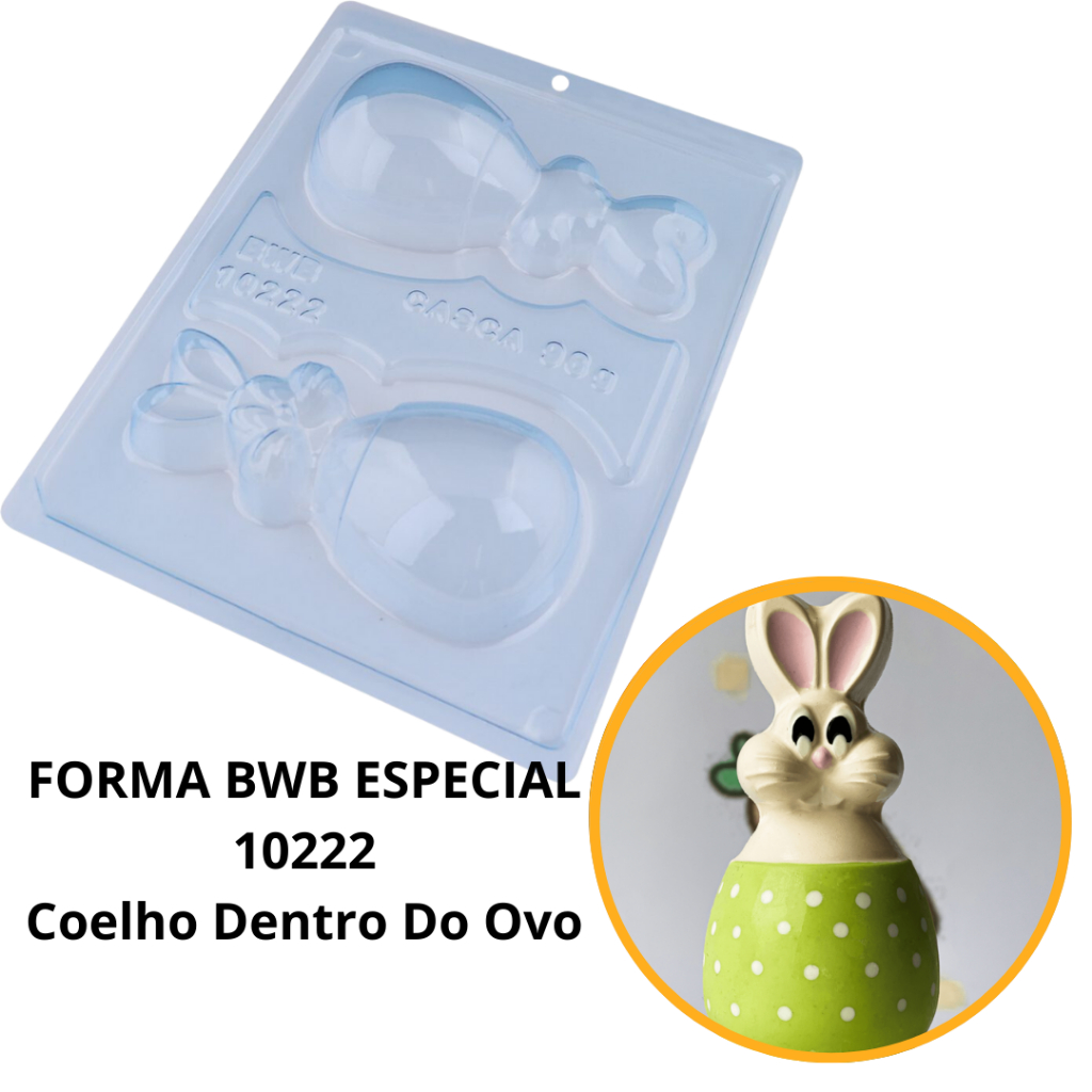 1~4 forma para chocolate bwb silicone 3 partes coelho dentro do ovo de Páscoa  cod 10222 (150g) em Oferta na Shopee