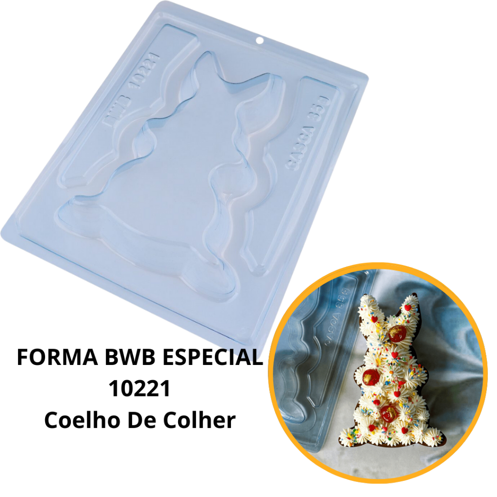 1~4 forma para chocolate bwb silicone 3 partes coelho de colher ovo de Páscoa  cod 10221 (340g) - Home & Living