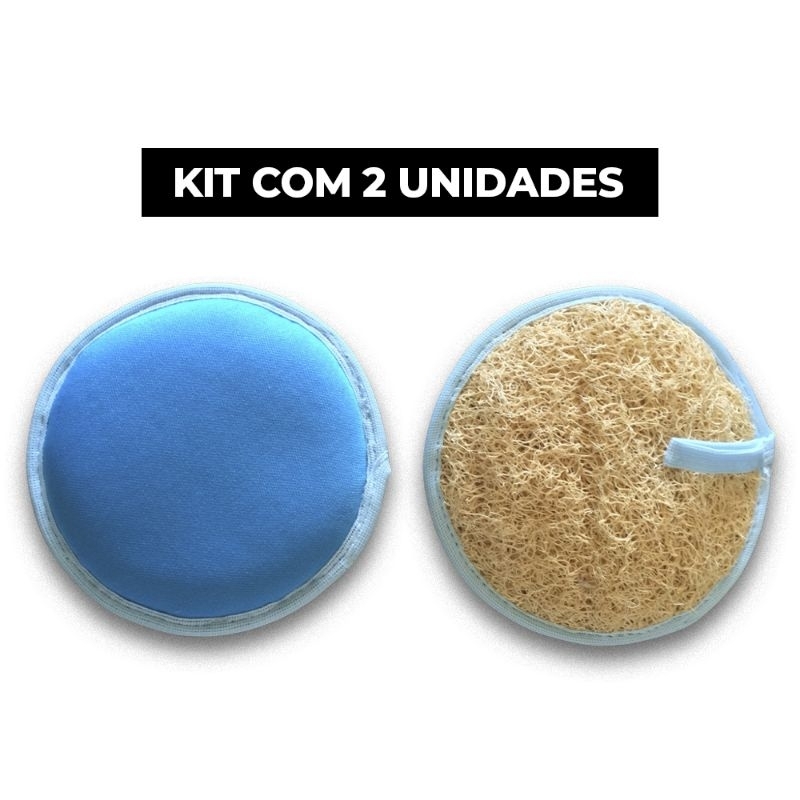 Bucha Vegetal Esponja esfoliante facial limpeza profunda um lado com tecido e outro bucha vegetal de Rosto kit com 2 uni